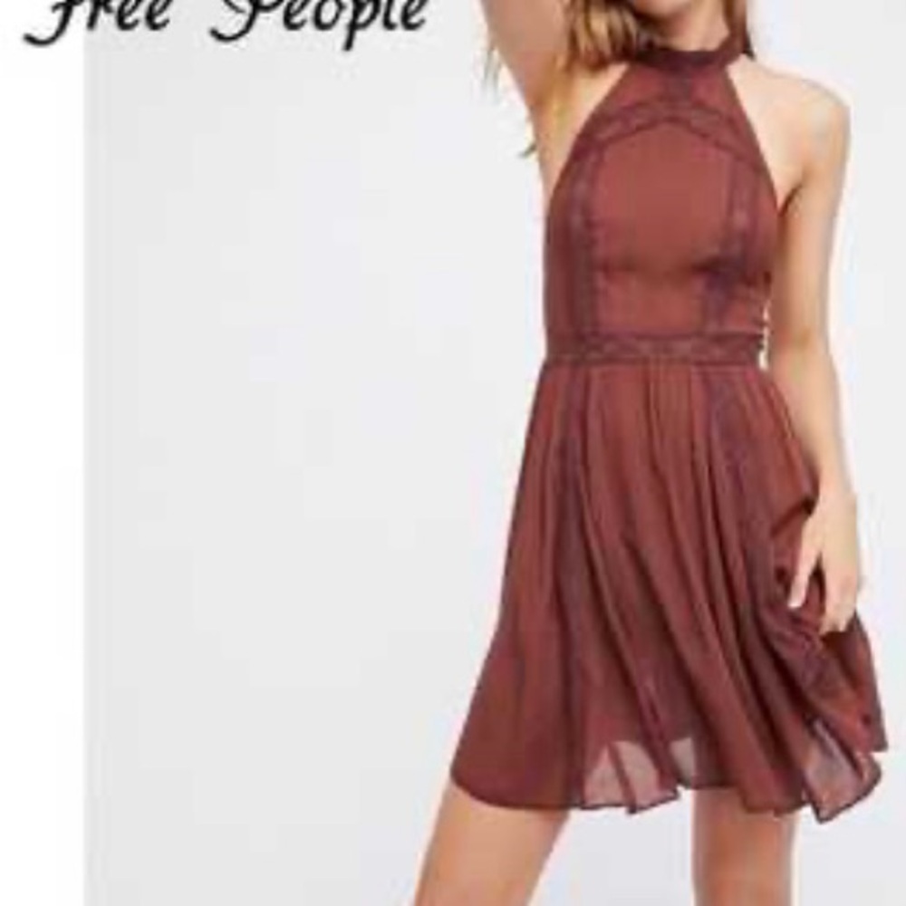 Free People Brown Halter Dress